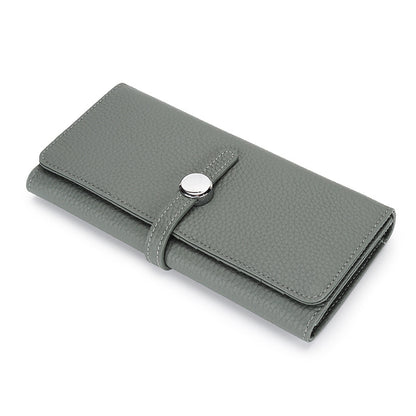 Women's Genuine Leather Folding Large Capacity Soft Ladies Wallets