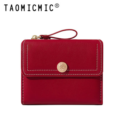 Women's Short Chic Folding Minimalist Credentials Ladies Wallets