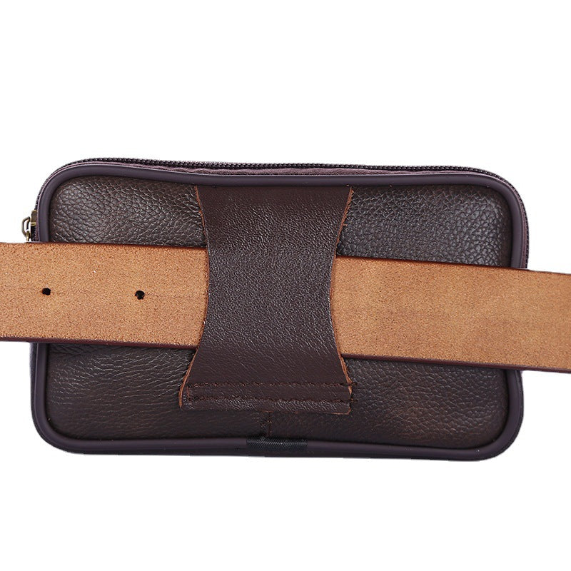 Men's Stall Horizontal Cowhide Business Leather Men's Waist Packs