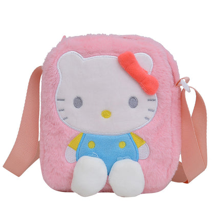 Sac à bandoulière pour enfants avec poupée à griffes et jouet de dessin animé mignon