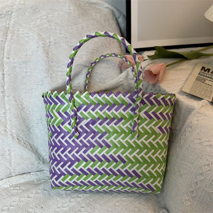 Women's Twill Hand-woven Woven Large Capacity Hand Handbags