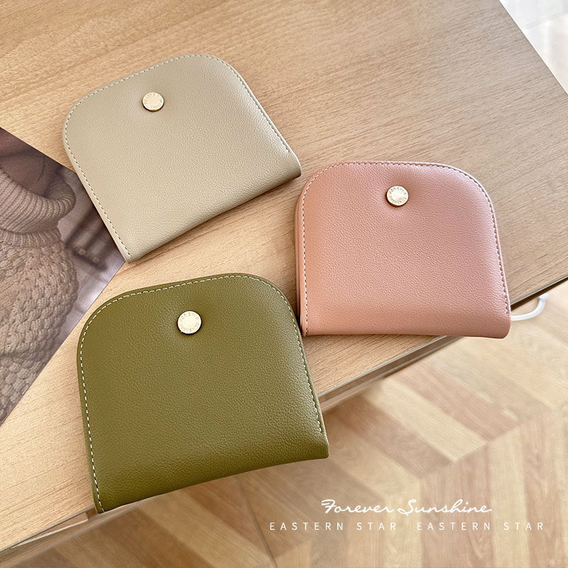 Women's Semicircle Mini Cute Compact Pure Color Ladies Wallets