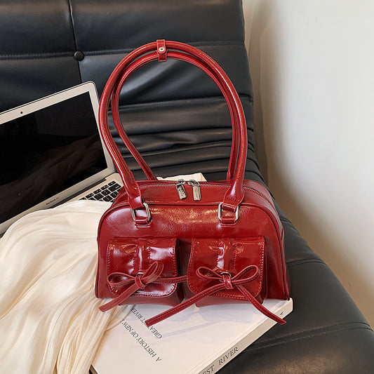 Women's Fashion Vintage Bow Spring Small Square Handbags