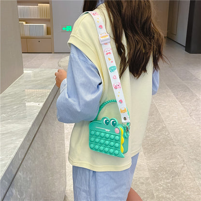 Killer Pioneer Cartoon Silicone Bubble Decompression Children's Shoulder Bags