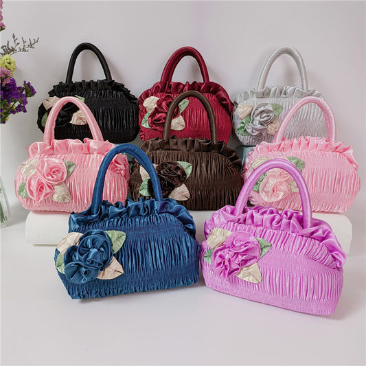 Korean Exquisite Handmade Flower Mother Sweet Handbags