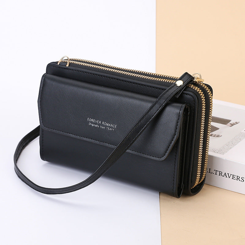 Women's Cell Fashion Long Double Zipper Korean Phone Bags