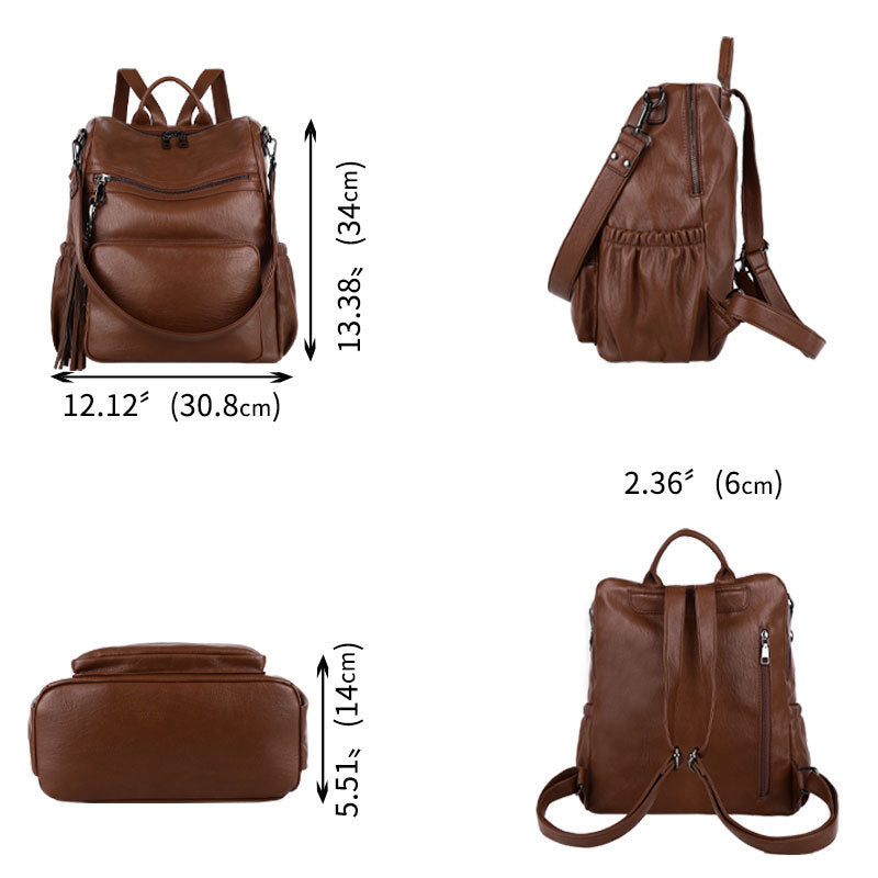 Women's Summer Fashion Leather High-grade Large Capacity Backpacks