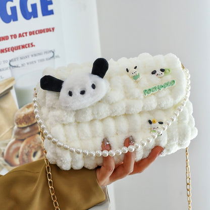 Dog Hand-woven Material Make Cute Finished Crossbody Bags