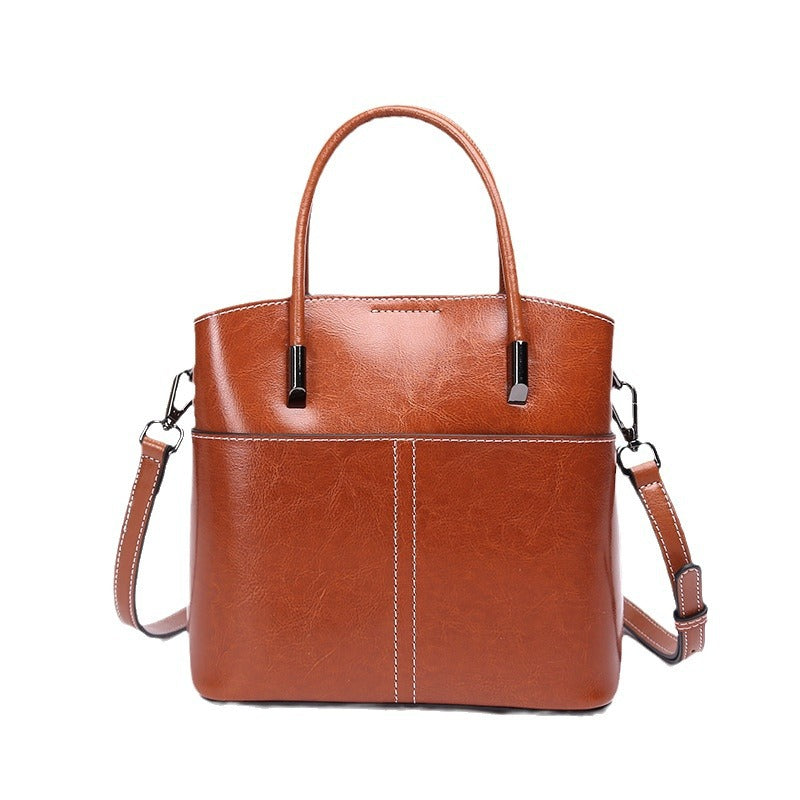 Women's Stylish Fashion Leather Simple Portable Shoulder Bags