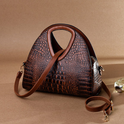 Women's Fashionable Embossed Soft Leather Vintage Handbags