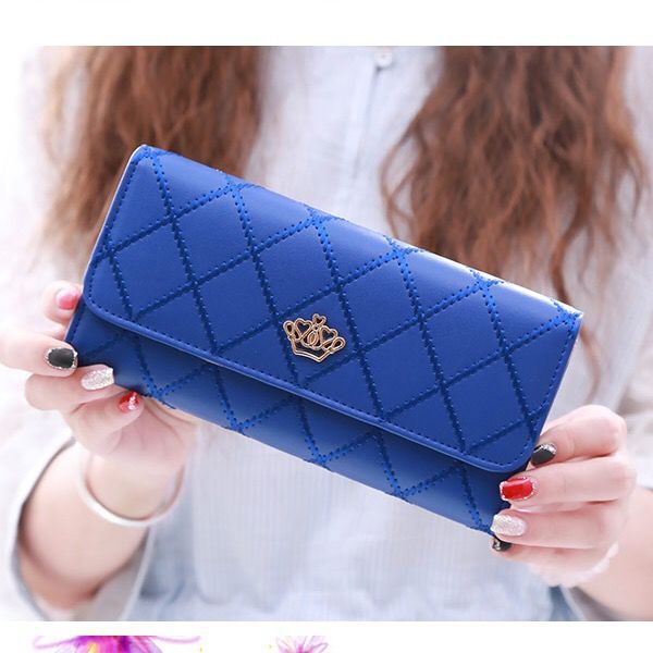 Women's Capacity Long Thin Fashion Mobile Rhombus Ladies Wallets