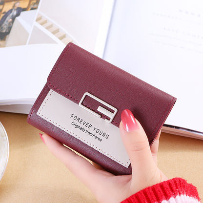 Women's Korean Short Three Fold Mini Female Ladies Wallets