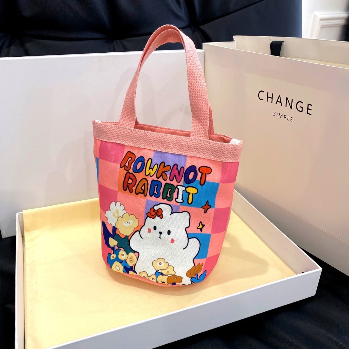 Children's Portable Korean Style Heart Mummy Lunch Bags