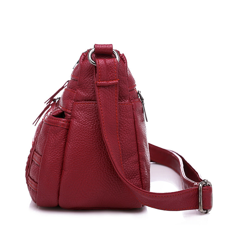 Women's Large Capacity Soft Leather Mother Backpacks