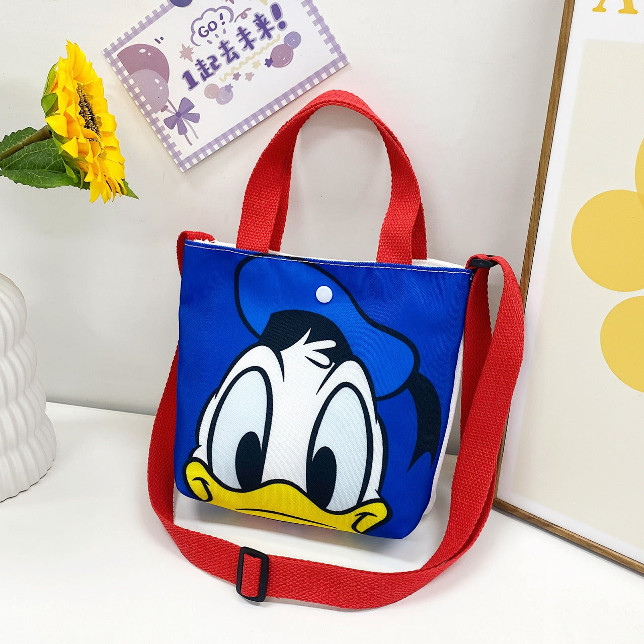 Children's Trendy Fashion Canvas Cartoon Printed Korean Style Children's Shoulder Bags