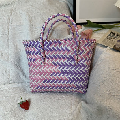 Women's Twill Hand-woven Woven Large Capacity Hand Handbags