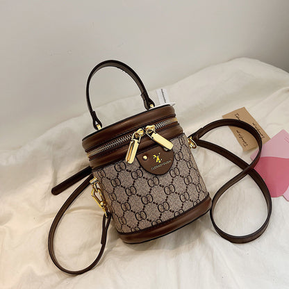 Women's Cylinder High-grade Portable Fashion Retro Good-looking Bags