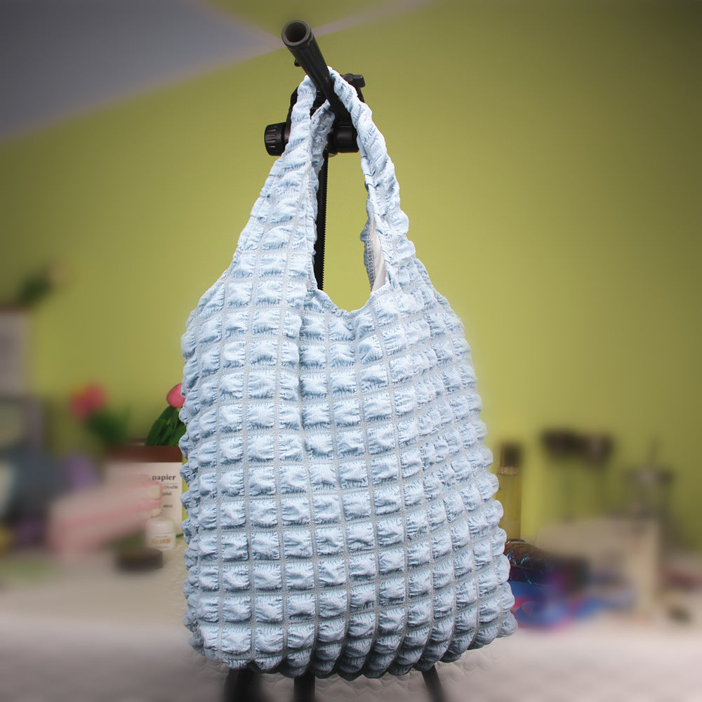 Style Cloud Bubble Grid Flower Vest Female Shoulder Bags