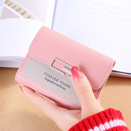 Women's Korean Short Three Fold Mini Female Ladies Wallets