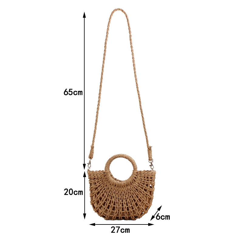 Women's Style Popular Semicircle Hollow Straw Beach Bags