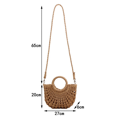 Women's Style Popular Semicircle Hollow Straw Beach Bags