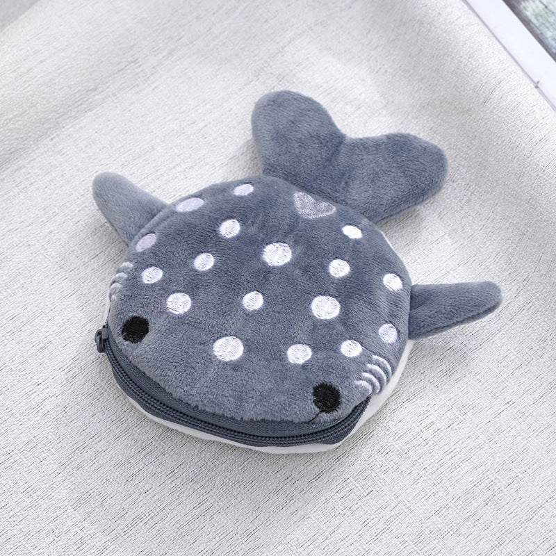 Shark Plush Cute Pendant Cable Zipper Children's Coin Purse