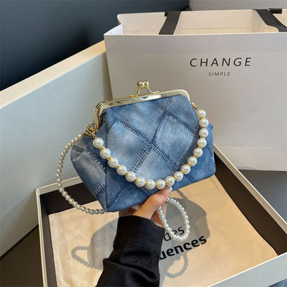 Women's Summer Pearl Fashion Chain Clip Cross Crossbody Bags