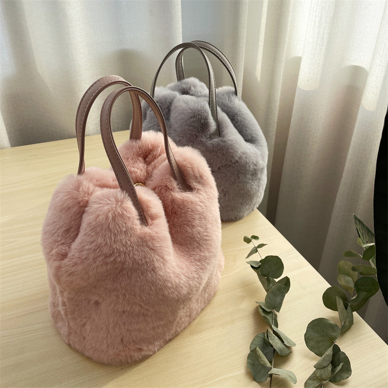 Practical Fashion Faux Fur Rabbit Plush Handbags