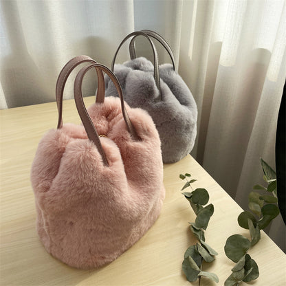 Practical Fashion Faux Fur Rabbit Plush Handbags