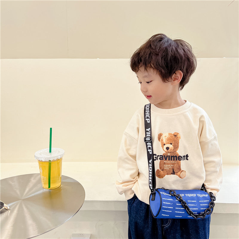 Children's Summer Candy Color Letter Printing Boys Children's Shoulder Bags