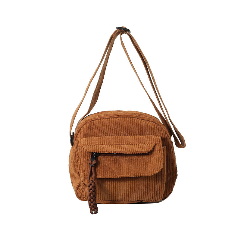 Retro Easy Matching Corduroy Female Simple Bags