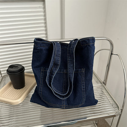 Denim Large Capacity Simple Trendy Versatile Shoulder Bags