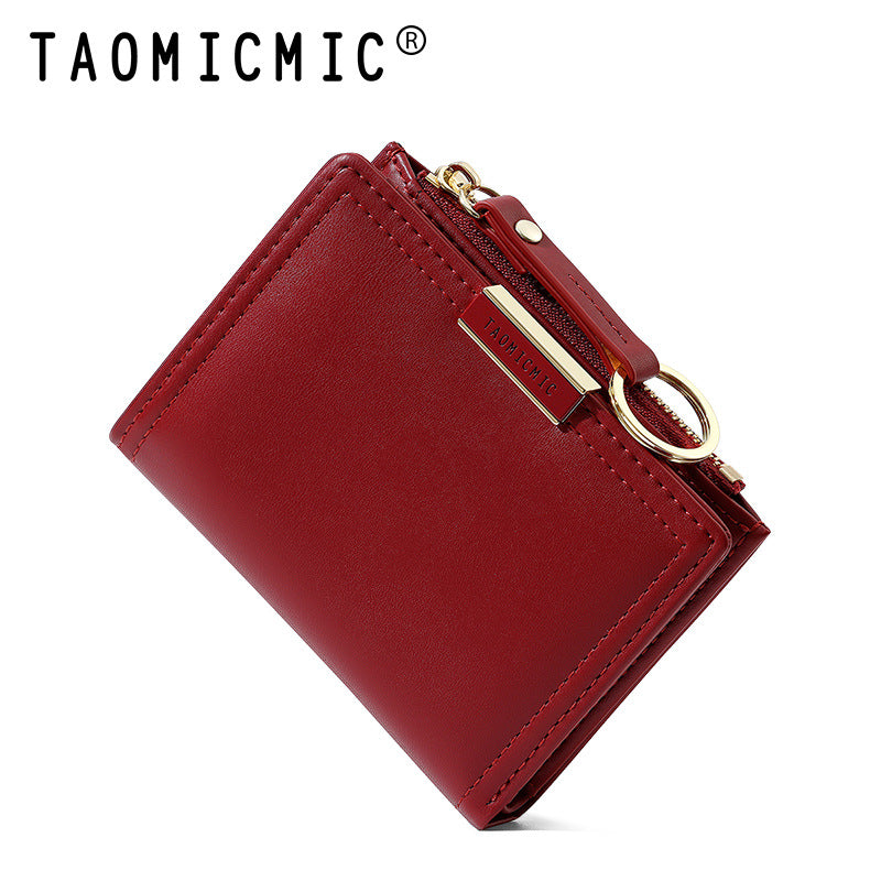 Women's Simple High-grade Fashion Short Zipper Change Ladies Wallets