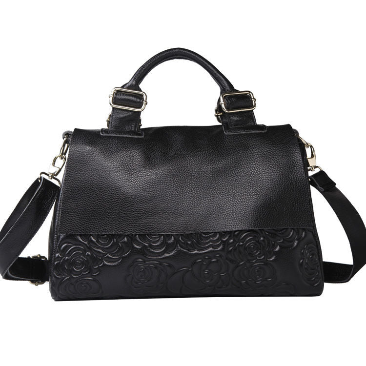 Women's Leather Large Fashion Cattlehide Capacity Handbags