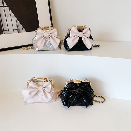 Women's Popular Fashion Leisure Chain Cute Bow Shoulder Bags