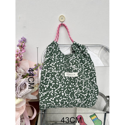 Canvas Large Capacity Totes Drawstring Wind Handbags