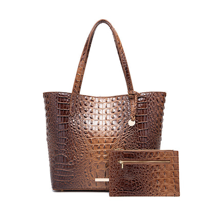 Sac à main fourre-tout pour femme motif crocodile rétro Brahmin