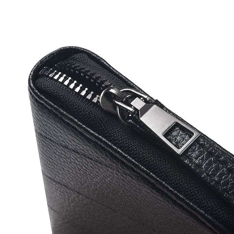 Men's Long Zipper Clutch Mobile Embossed Multiple Men's Wallets