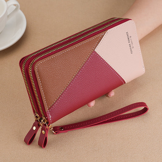 Large Capacity Double Pull Mobile Female Ladies Wallets