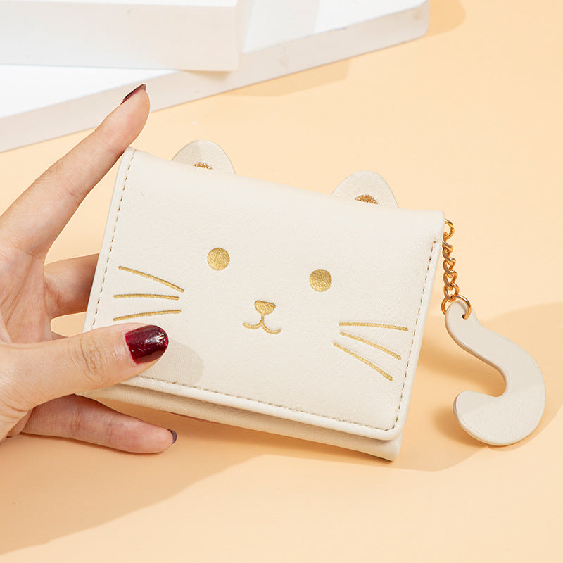 Women's Short Cute Fresh Cat Multiple Ladies Wallets