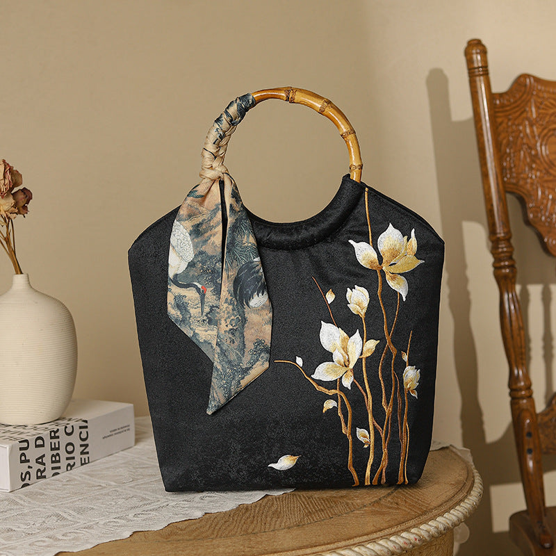 Wooden Ancient Style Cheongsam Banquet National Handbags