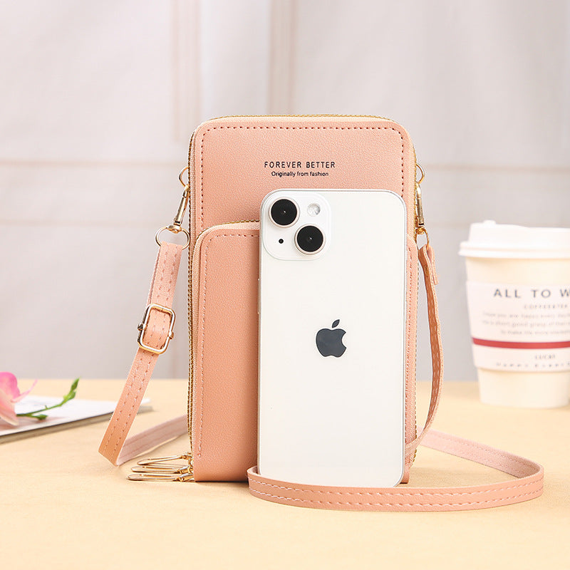 Women's Large Capacity Solid Color Fashion Simple Touch Phone Bags