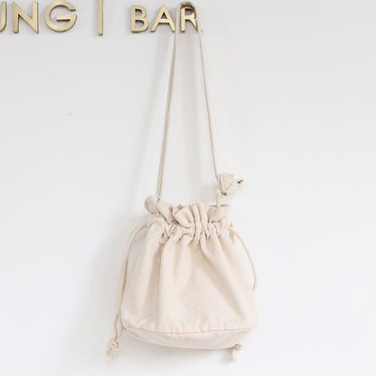 Women's Drawstring Bucket Simple Vintage Cute Mori Crossbody Bags