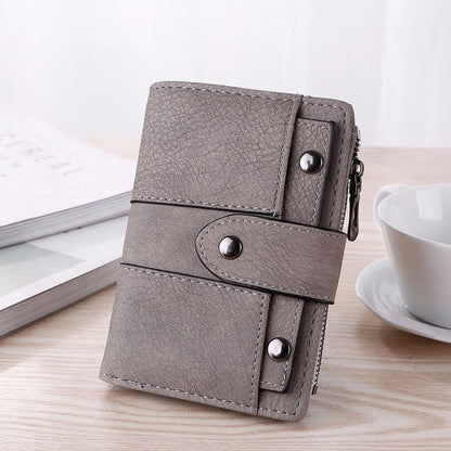 Women's Korean Style Fashionable Rivet Personalized Retro Ladies Wallets