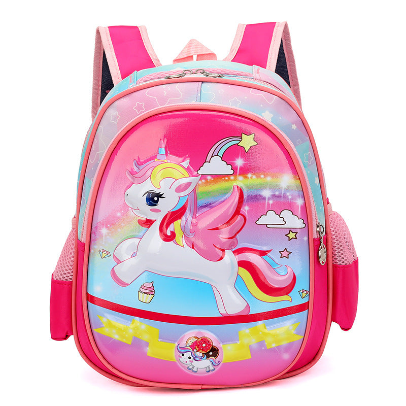 Sacs d'école pour garçons, grande capacité, rigides, motif licorne, pour élèves du primaire