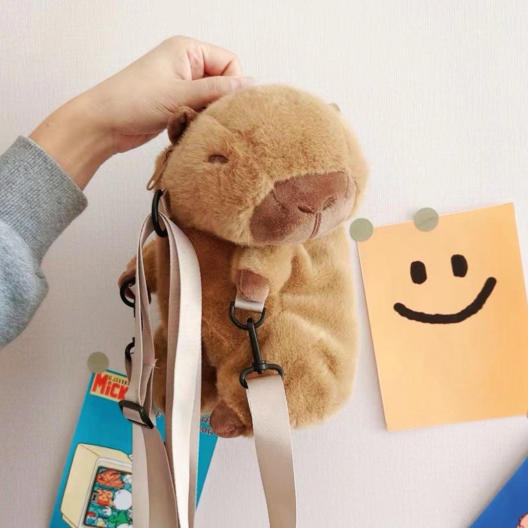 Capybara Lying Plush Cute Doll Puppet Crossbody Bags