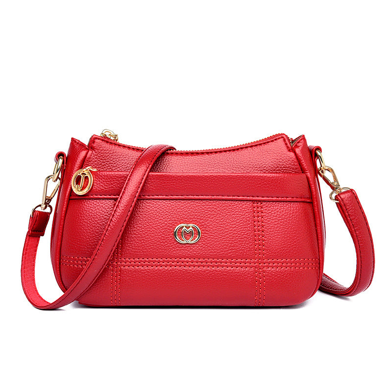 Women's Sense Soft Leather Versatile Korean Style Crossbody Bags