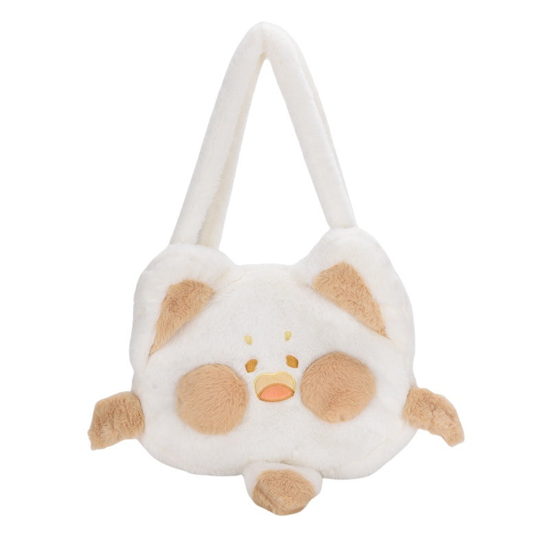 Cute Furry Cat Heart Fresh Versatile Large Shoulder Bags