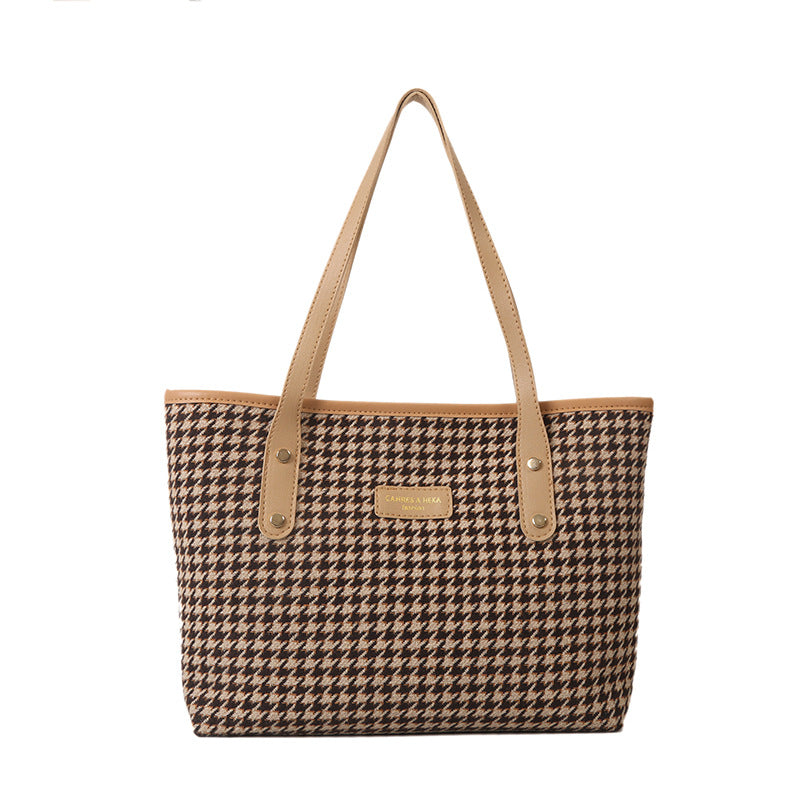 Women's Commuter Large Capacity Autumn Plaid Trendy Shoulder Bags