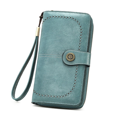 Women's Long Zipper Billfold Leather Fashion Ladies Wallets